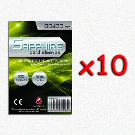 BUNDLE 10 pezzi 80x120 mm bustine trasparenti Sapphire (100 bustine)(Gold)