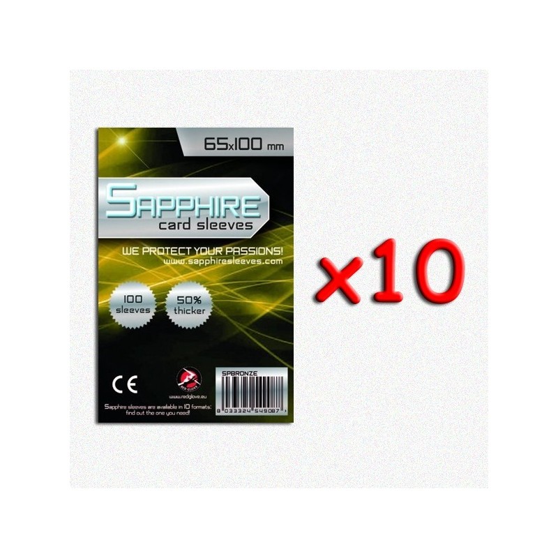 BUNDLE 10 pezzi 65x100 mm bustine trasparenti Sapphire (100 bustine)(Bronze)