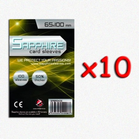 BUNDLE 10 pezzi 65x100 mm bustine trasparenti Sapphire (100 bustine)(Bronze)