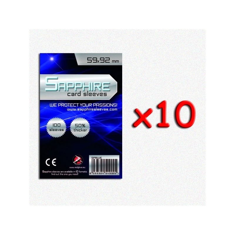 BUNDLE 10 pezzi 59x92  mm bustine protettive trasparenti Sapphire (100 bustine)(Blue)