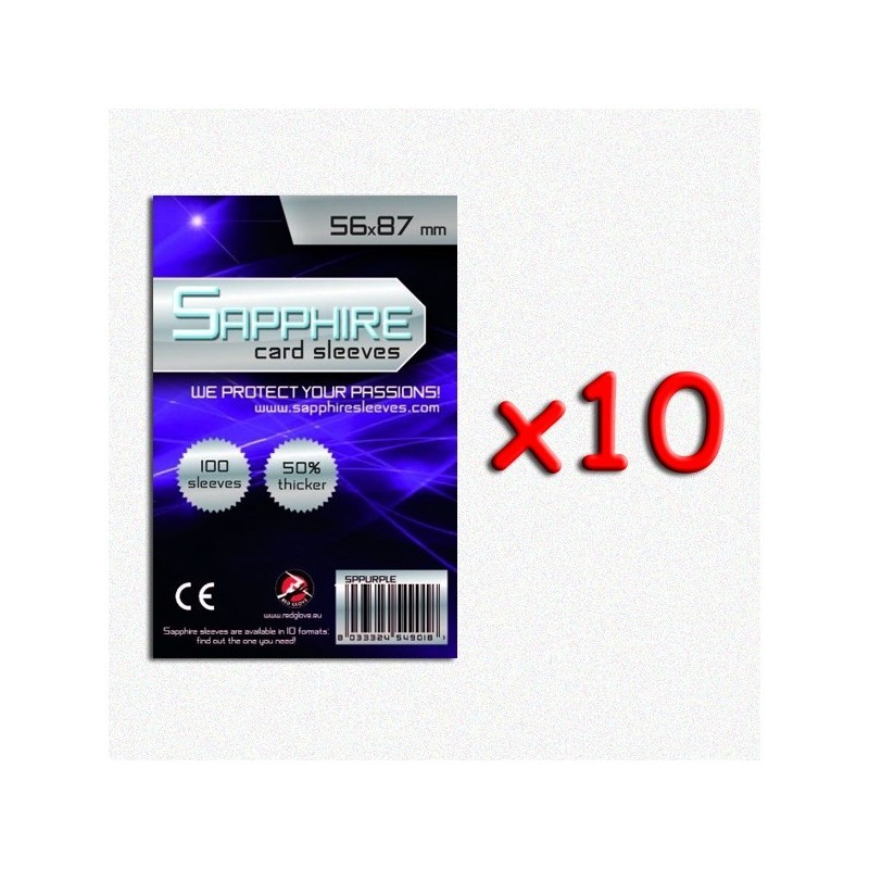 BUNDLE 10 pezzi 56x87 mm bustine protettive trasparenti Sapphire (100 bustine)(Purple)