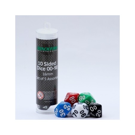 Set di 5 dadi a 10 facce (00-90) 16mm - 91502