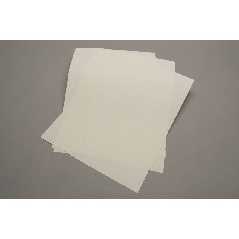 Etichette trasparenti per dischetti e cilindri 15mm  (solo stampanti laser, no Inkjet)