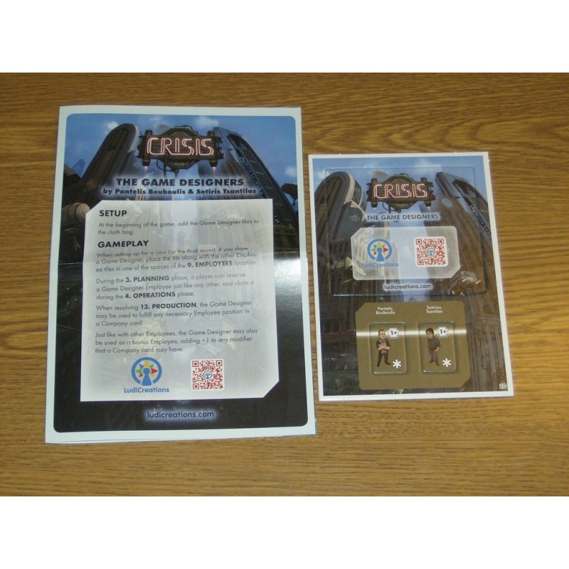 CALENDARIO DELL'AVVENTO 2016 GIORNO 10 - Crisis  (mini-espansione): The Game Designers