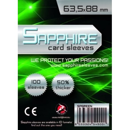 63,5x88 mm bustine protettive trasparenti Sapphire "VERDE" (100 bustine)(Green)
