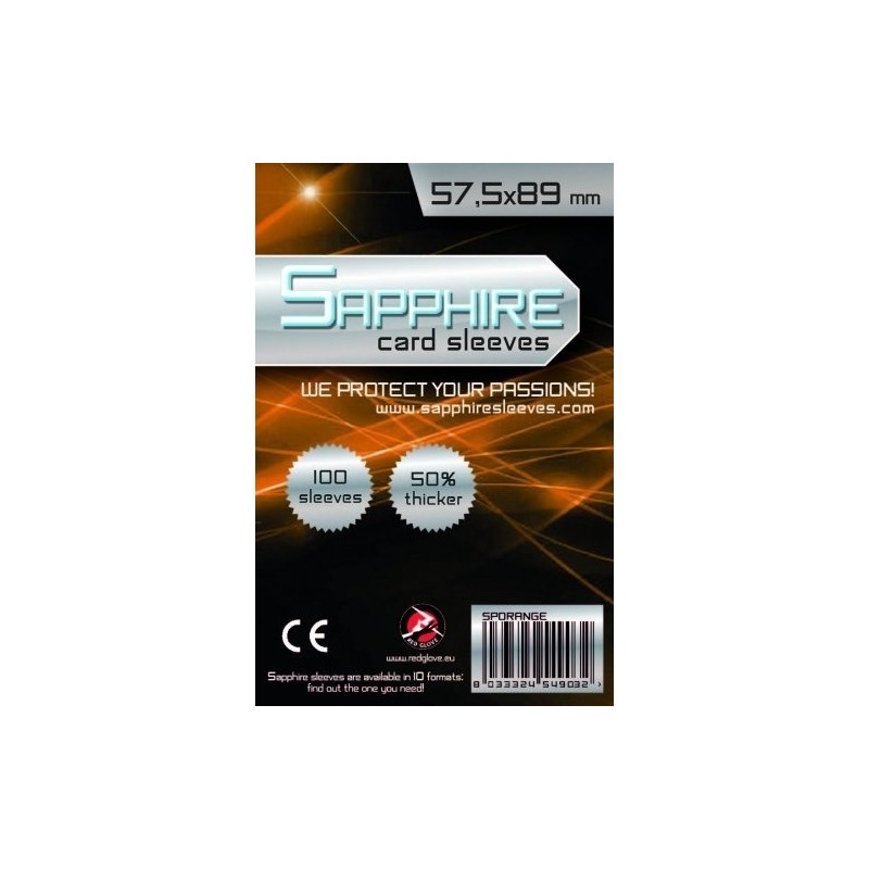 57,5x89 mm bustine protettive trasparenti Sapphire "ARANCIO" (100 bustine)(Orange)