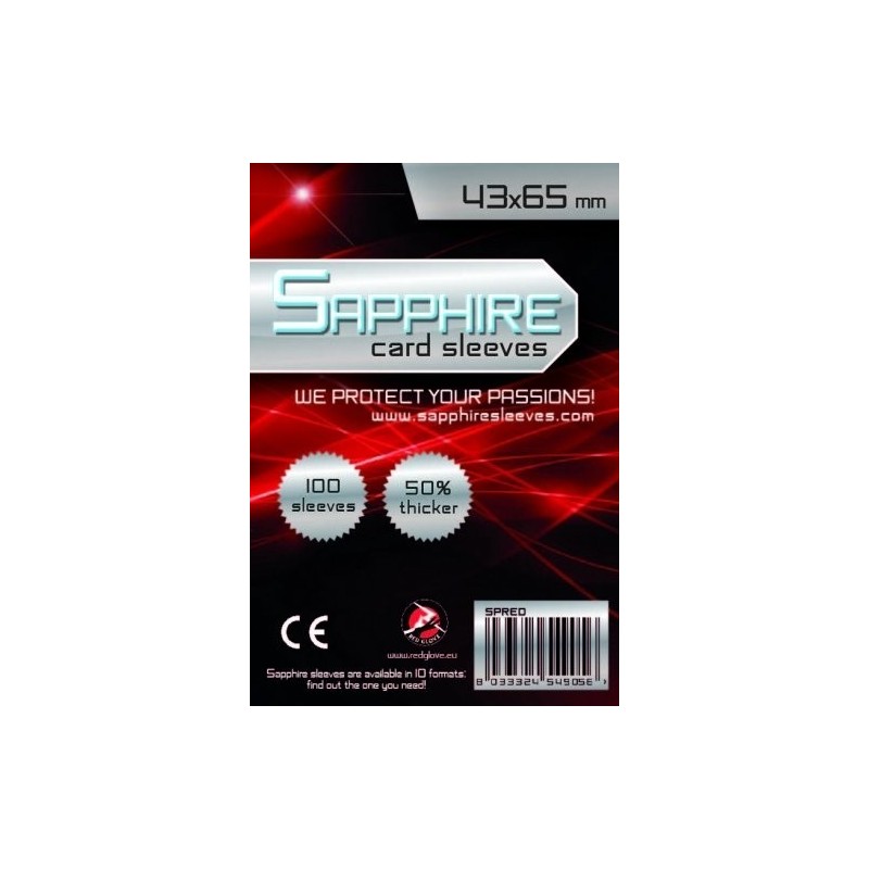 43x65 mm bustine protettive trasparenti Sapphire "ROSSO" (100 bustine)(Red)