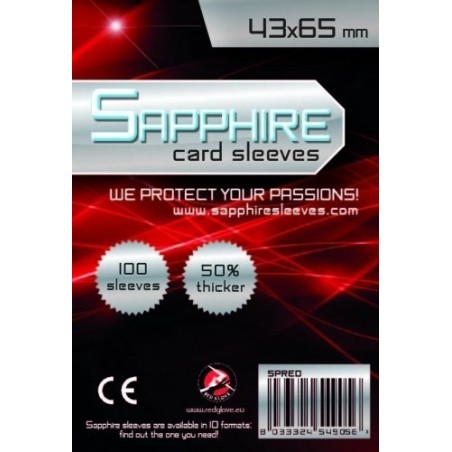 43x65 mm bustine protettive trasparenti Sapphire "ROSSO" (100 bustine)(Red)