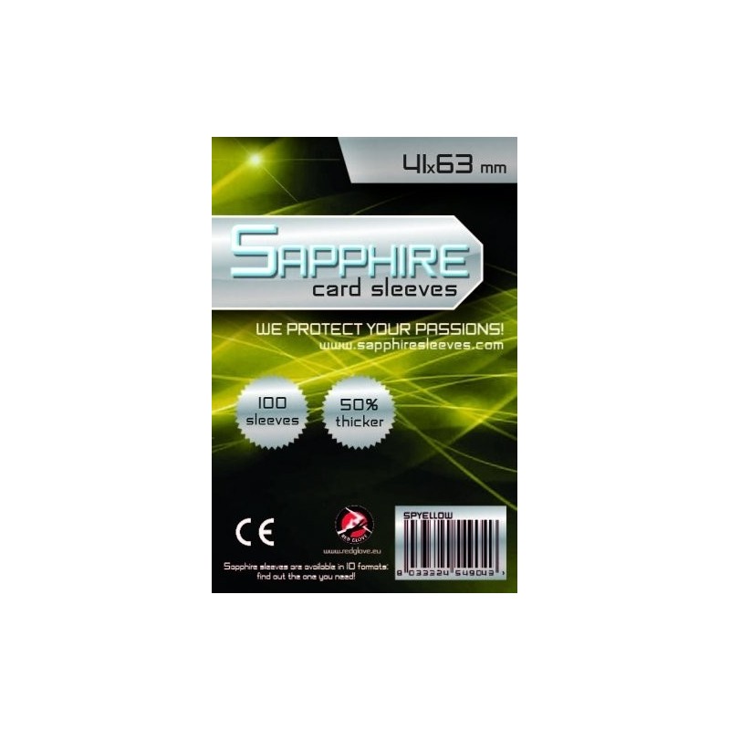 41x63 mm bustine protettive trasparenti Sapphire "GIALLO" (100 bustine)(Yellow)