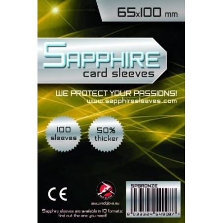 65x100 mm bustine trasparenti Sapphire (100 bustine)(Bronze)