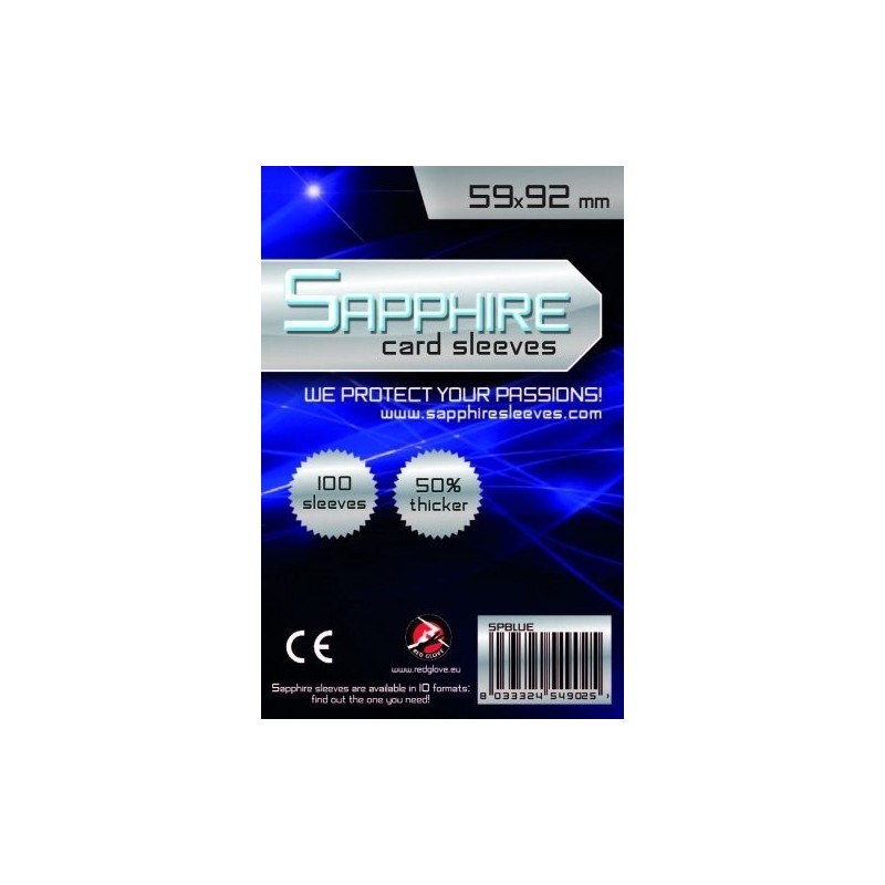 59x92  mm bustine protettive trasparenti Sapphire "BLUE" (100 bustine)