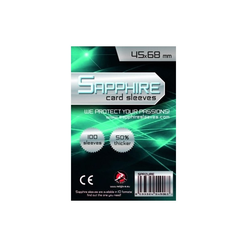 45x68 mm bustine protettive trasparenti Sapphire "AZZURRO" (100 bustine)(mini BLU)