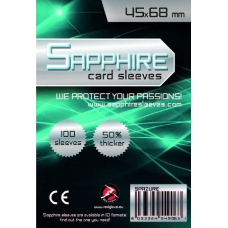 45x68 mm bustine protettive trasparenti Sapphire "AZZURRO" (100 bustine)(mini BLU)