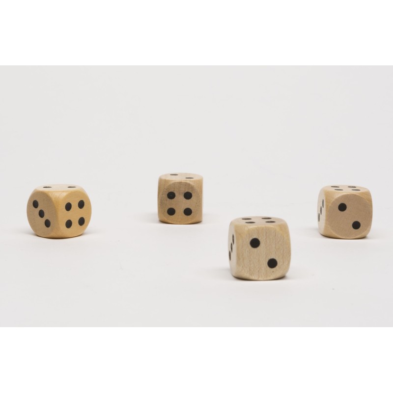 Dado d6 18mm legno (2-2-3-3-4-4)