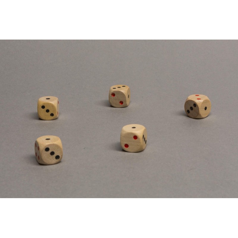 Dado d6 16mm legno (1-1-2-3-3-4)