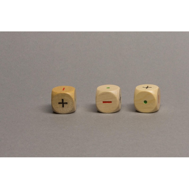 Dado d6 16mm legno simboli matematici (tipo 1)