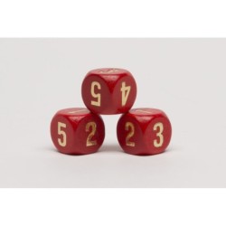 Dado d6 16mm legno rosso...