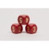 Dado d6 16mm legno rosso numeri arabi (1-2-3-3-4-5)