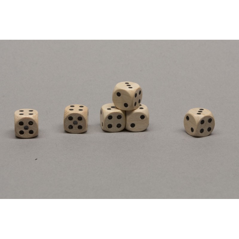 Dado d6 10mm legno naturale (2-2-3-4-4-5)