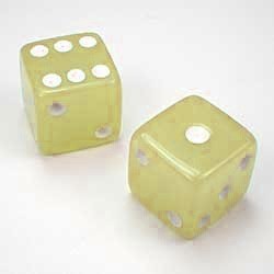 Dado d6 Fosforescente 16mm...