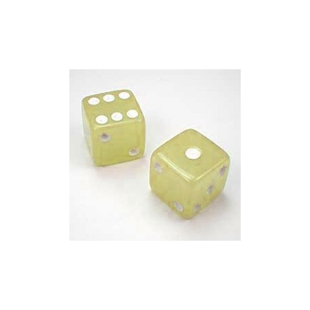 Dado d6 Fosforescente 16mm Giallo - K01908