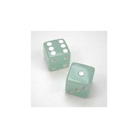 Dado d6 Fosforescente 16mm Azzurro/verde - K01909