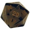 Dado d20 Segnapunti Giga Nero Fumo-Oro - K18674