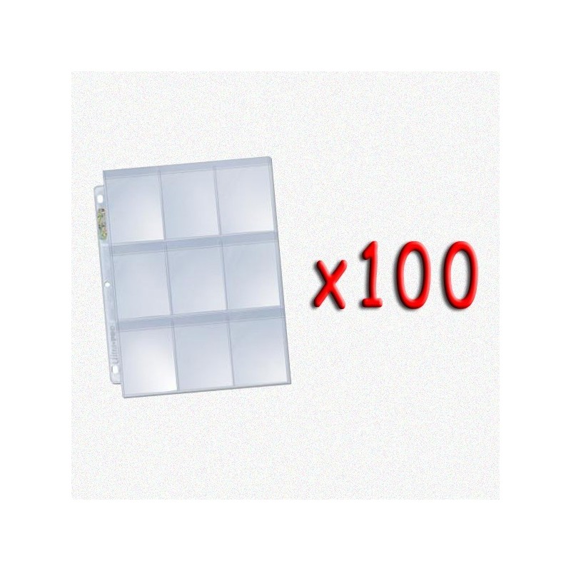 BUNDLE 100x UltraPro - Foglio Secure Platinum 9 taschine (3 fori, piega antipolvere)