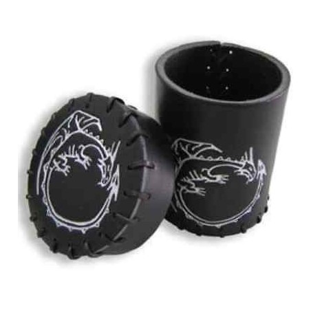 Bicchiere in cuoio lancia dadi nero: Dragon