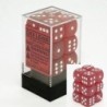 Set 12 dadi D6 16mm Frosted (bianco/rosso) CHXLE406