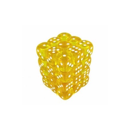 Set 36 dadi D6 12mm Translucent (giallo) CHX23802