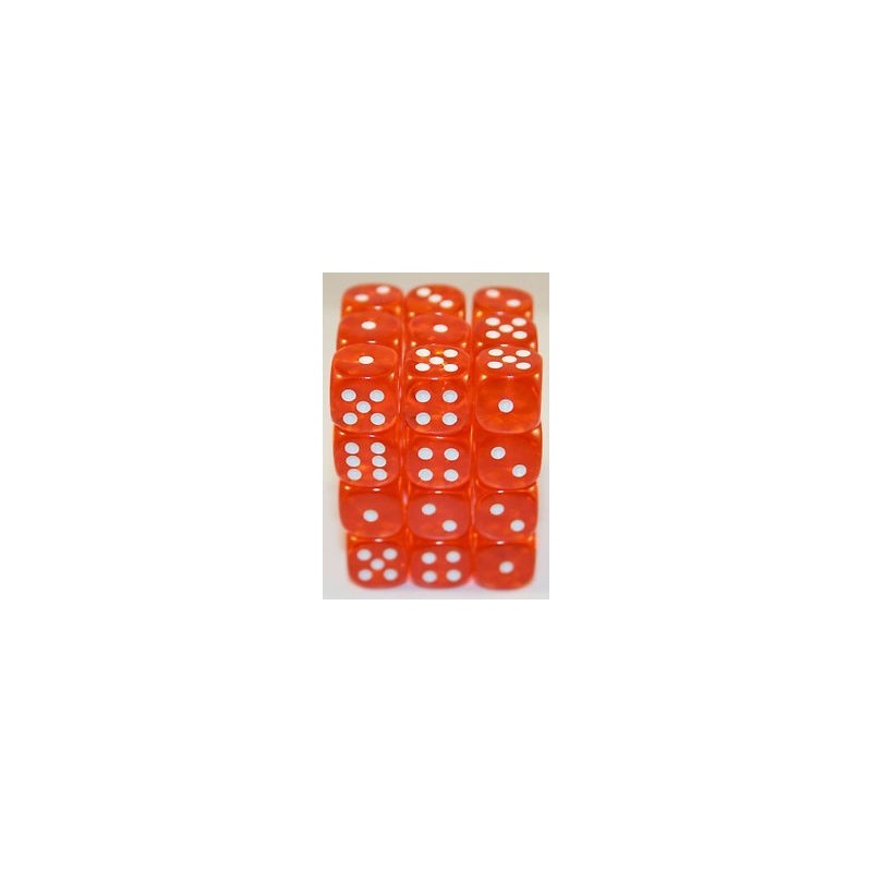 Set 36 dadi D6 12mm Translucent (arancio) CHX23803