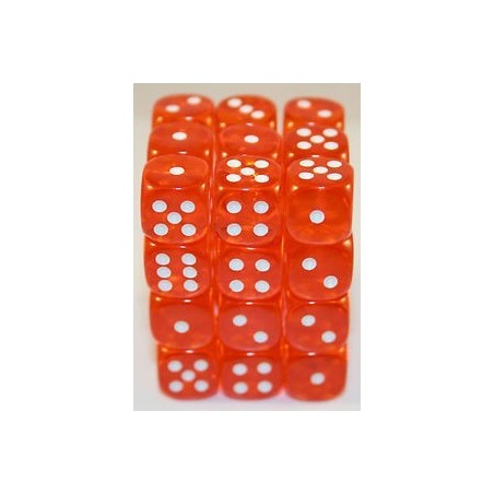 Set 36 dadi D6 12mm Translucent (arancio) CHX23803