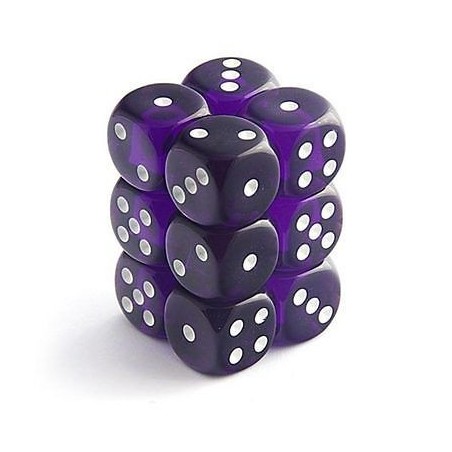 Set 12 dadi D6 16mm Translucent (viola) CHX23607