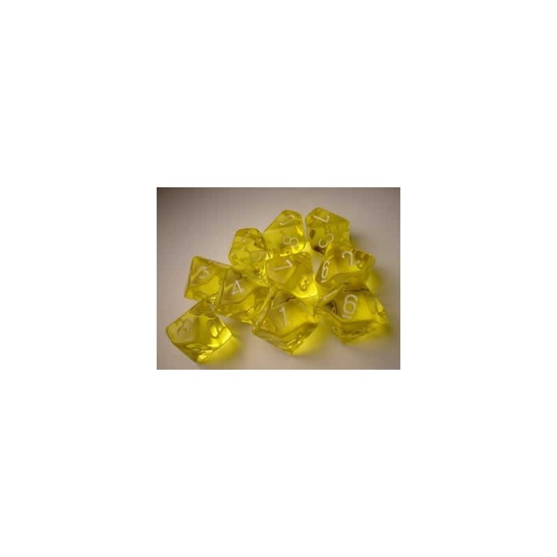 Set 10 dadi D10 Translucent (giallo) CHX23202