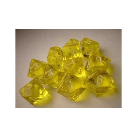 Set 10 dadi D10 Translucent (giallo) CHX23202