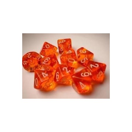 Set 10 dadi D10 Translucent (arancio) CHX23203