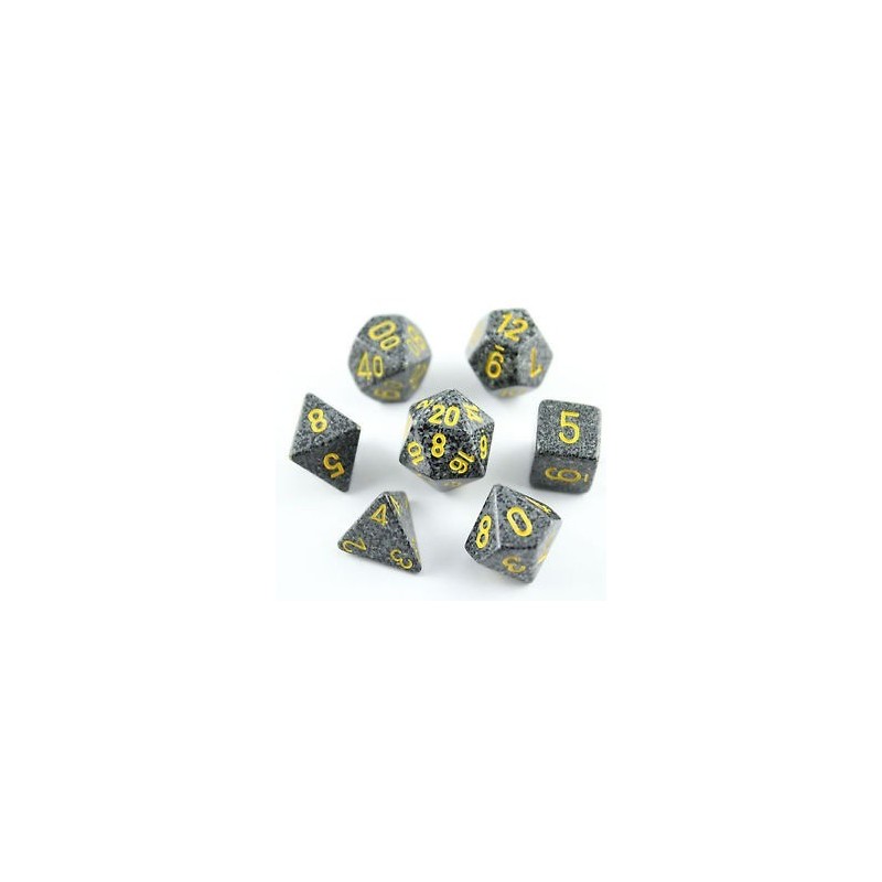 Set 7 dadi poliedrici Urban Camo Speckled (giallo/grigio-nero) CHX25328