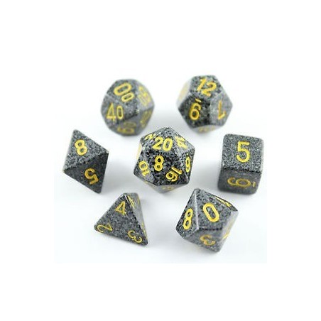 Set 7 dadi poliedrici Urban Camo Speckled (giallo/grigio-nero) CHX25328