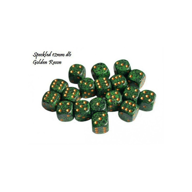 Set 36 dadi D6 Golden Recon 12mm Speckled (giallo/verde puntinato) CHX25935