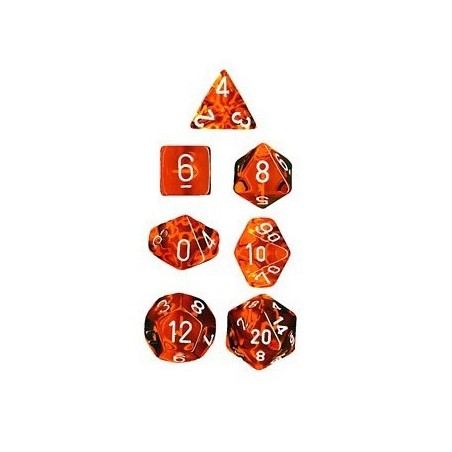 Set 7 dadi poliedrici Translucent (arancione) CHX23003