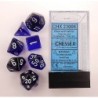 Set 7 dadi poliedrici Translucent (blu) CHX23006