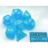 Set 7 dadi poliedrici Frosted (bianco/blu Carribbean) CHX27416