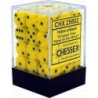 Set 36 dadi D6 12mm Opaque (nero/giallo) CHX25802