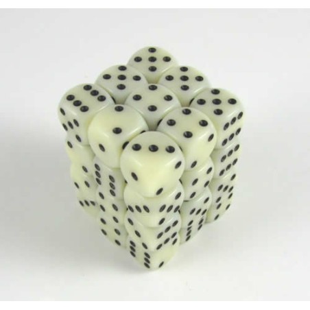Set 36 dadi D6 12mm Opaque (nero/avorio) CHX25800