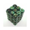 Set 36 dadi D6 12mm Gemini (giallo/nero-verde) CHX26839