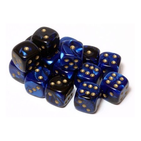 Set 36 dadi D6 12mm Gemini (giallo/blu-nero) CHX26835