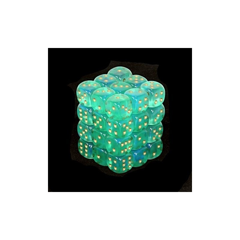 Set 36 dadi D6 12mm Borealis (giallo/verde) CHX27825