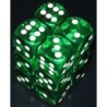 Set 12 dadi D6 16mm Translucent (verde) CHX23605