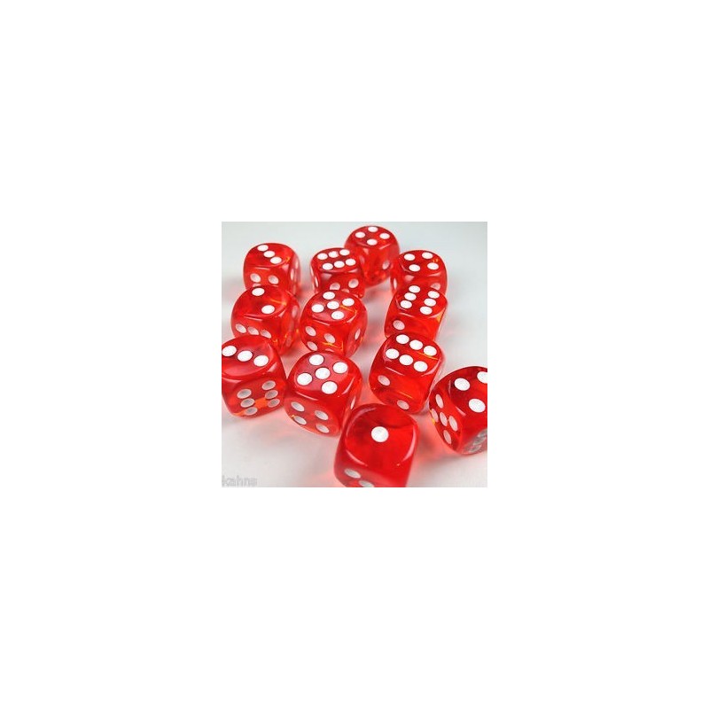 Set 12 dadi D6 16mm Translucent (arancio) CHX23603